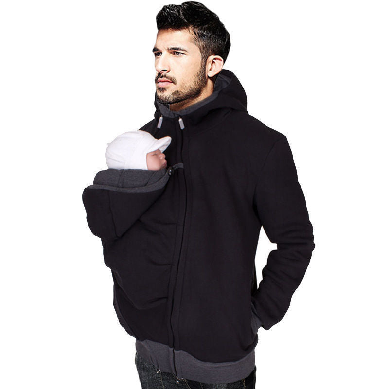Women's & Sweatshirts Winter Warm Dad Kangaroo Cotton Carrier Jackets With Zipper Coat