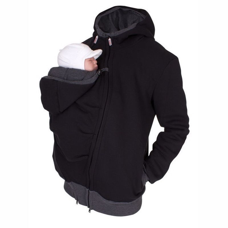 Women's & Sweatshirts Winter Warm Dad Kangaroo Cotton Carrier Jackets With Zipper Coat