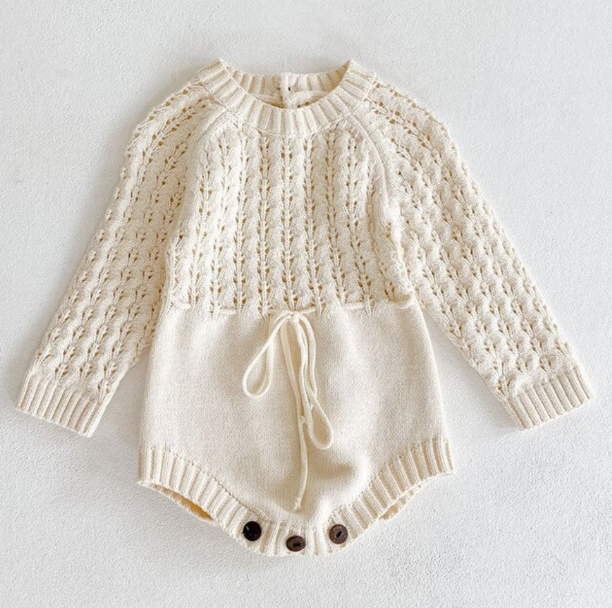 Spring Baby Clothes Girls Romper Autumn Long Sleeve Knit Hollow Out Rompers Baby Jumpsuit
