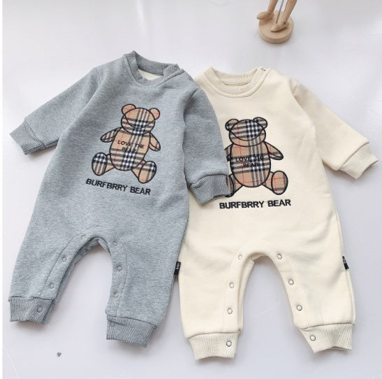 Baby Onesies Rompers Infant Children's Wear Plaid Jumpsuits Bears