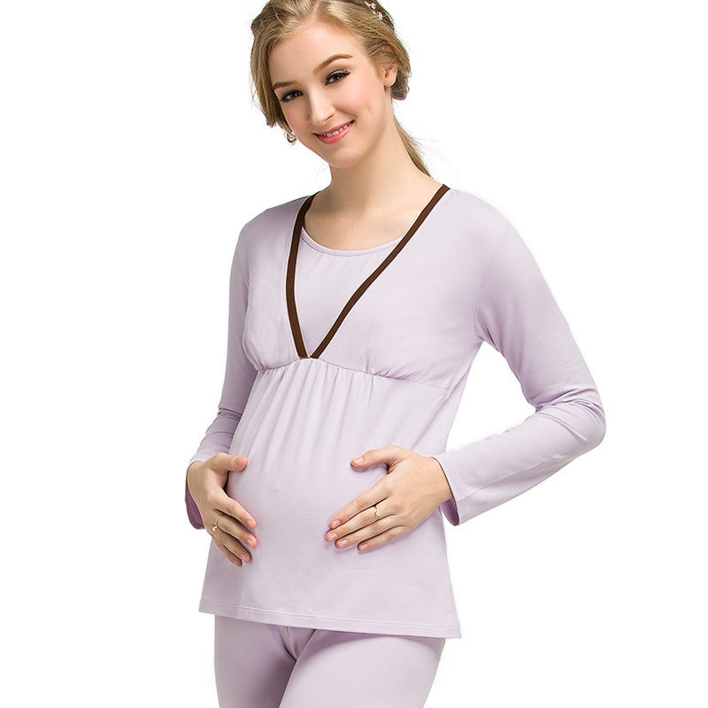 Casual High-Quality Cotton Maternity Nursing Pajama Sets Loose Style Two Piece Women Sleepwear