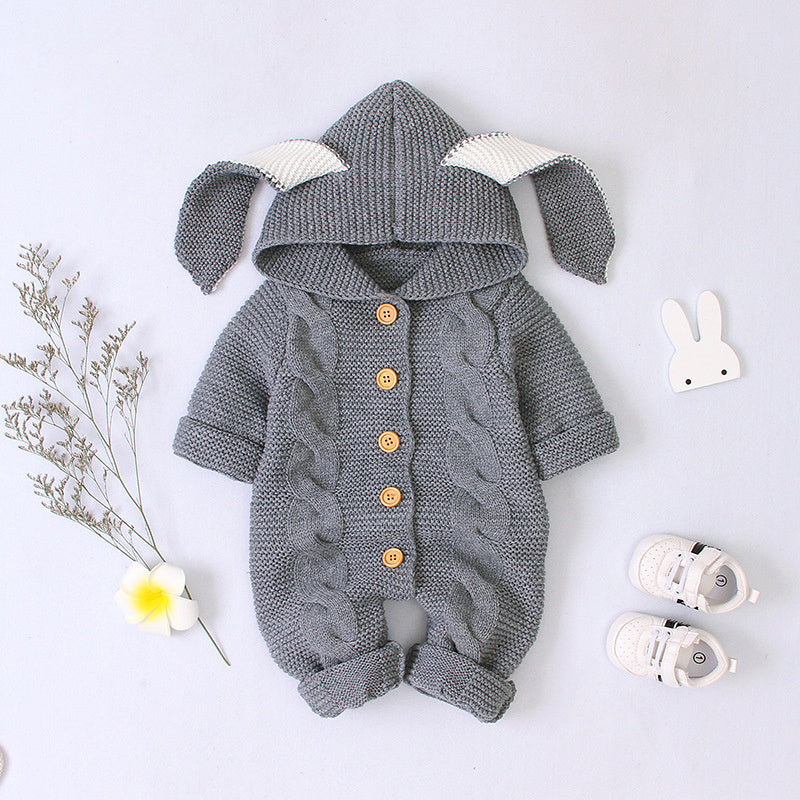 Wool Knitting Long Sleeve Baby Jumpsuits Warm Outfits Clothes Baby Rompers