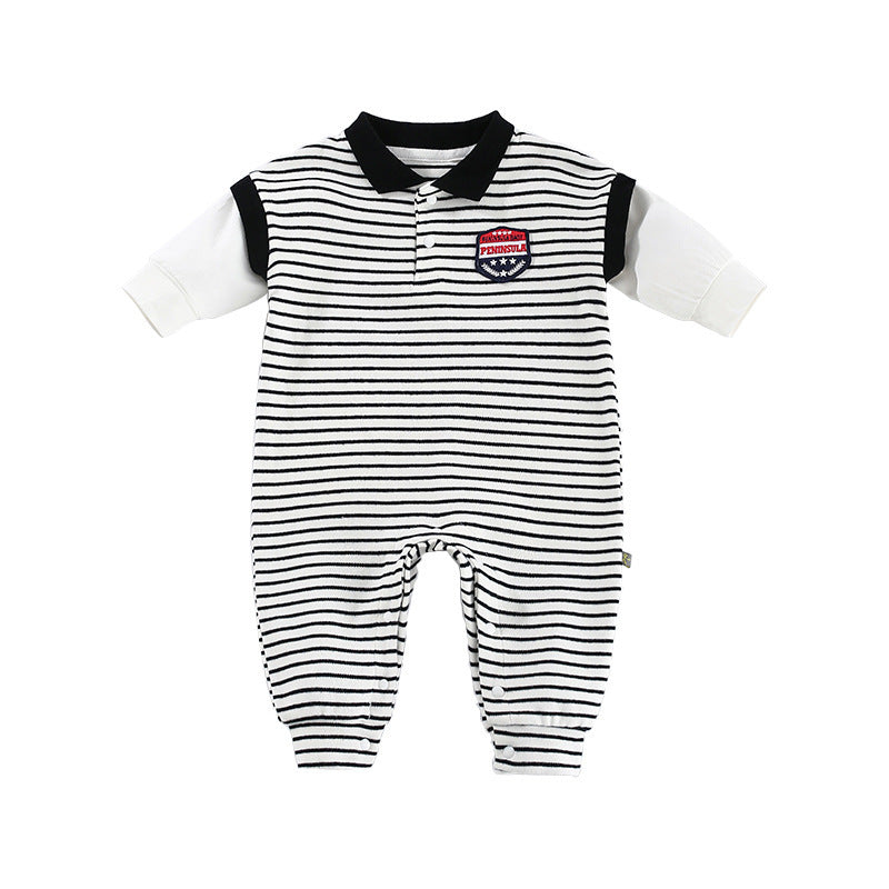 Baby Onesies Striped Male Baby Newborn Baby Autumn Clothes