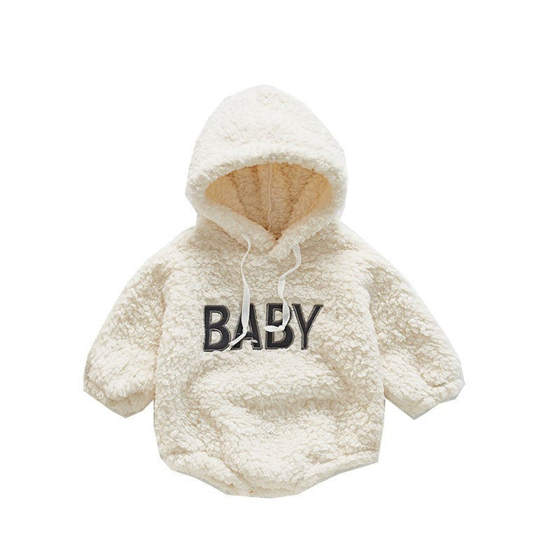 Baby Long Sleeve Hoodie Bear Zipper Fleece Romper Clothes Autumn Winter Wear 0-18M