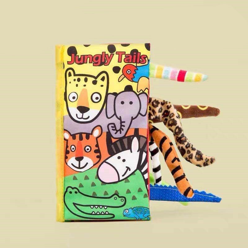 early education cloth book with Animal tails - Bubba Playtime