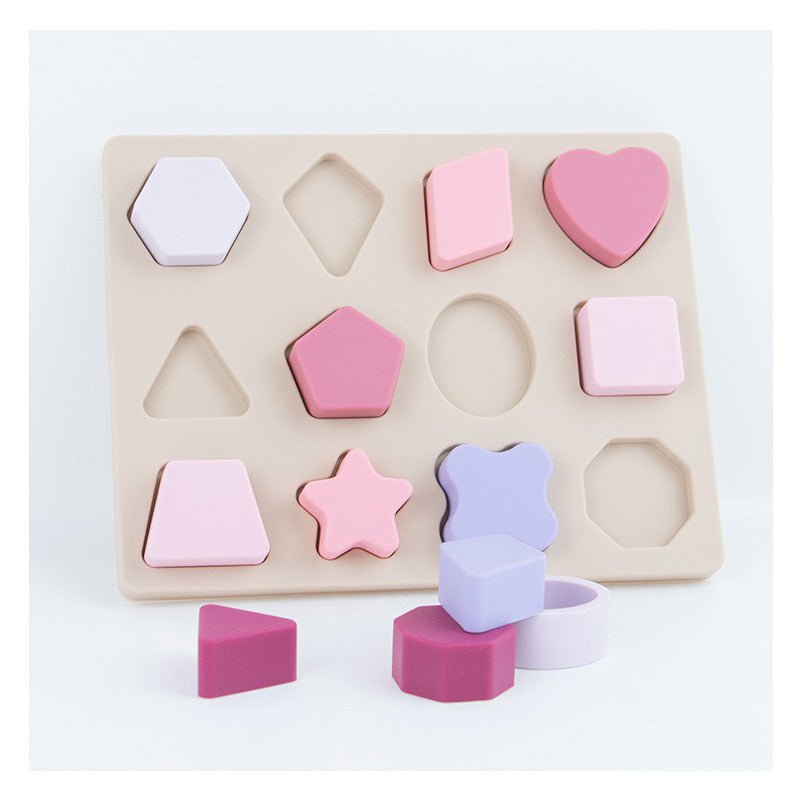 Children's Puzzle Jigsaw Stuffed Toy Food Grade Silicone Teether Baby